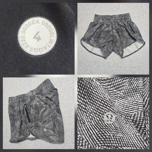 Lululemon Tracker Shorts V‎ 4" Sz 4 Women's In Island Mist Black